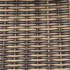 Christopher Knight Home Pasco Acacia Wood Outdoor Dining Table Set for 6, Wicker Patio Dining Set with Acacia Wood Table and Bench, Patio Table and Chair Set with Cushion+Rope Backrest,Black+Teak+Grey