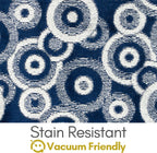 25 ft Extra Long Blue Hallway Runner Rug | Non-Slip & Machine Washable | Custom Cut to Size 2'3" x 25' (Runner) | REMNAZ