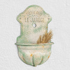 Creative Co-Op Metal Wall-Mounted Planter with Distressed Finish, Green