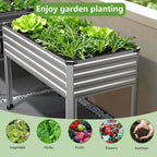 2PCS 48×24×30in Galvanized Raised Garden Bed,Metal Elevated Planter Box with Legs for Patio,Balcony,Backyard,300lb Capacity,Silver