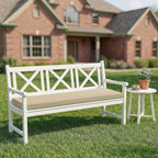 outdoor bench cushion, water-resistant & fade-resistant, porch swing shown in use