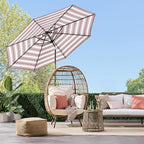 Best Choice Products 10ft Solar Polyester LED Lighted Patio Umbrella w/Tilt Adjustment and UV-Resistant Fabric