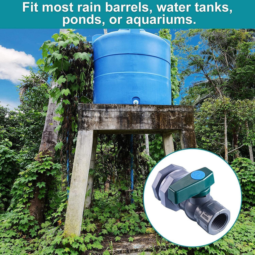 BILAL 2 Set 3/4 Inch Rain Barrel Spigot Kit with Bulkhead Fitting, 2 Set | Water Barrel PVC Garden Diverter Kit Hose Faucet Adapter for Water Tanks, Aquariums, Tubs, Pool, Garden Barrel
