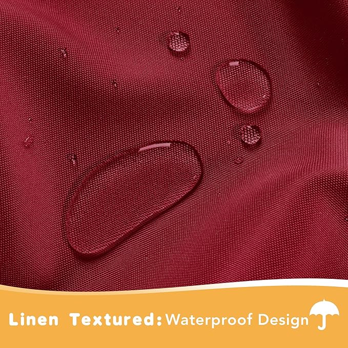 HolidayIdeas Red Outdoor Curtains for Patio Waterproof, 2 Panels - 54 x 120 Inch - Privacy Protection & Light Filtering Curtains Grommet Outside Curtains for Porch, Gazebo, Pergola, Backyard
