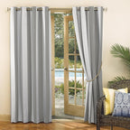 Sun Zero Valencia Cabana Stripe Indoor/Outdoor UV Protectant Energy Efficient Grommet Curtain Panel Pair, 54" x 108, 2-Pack