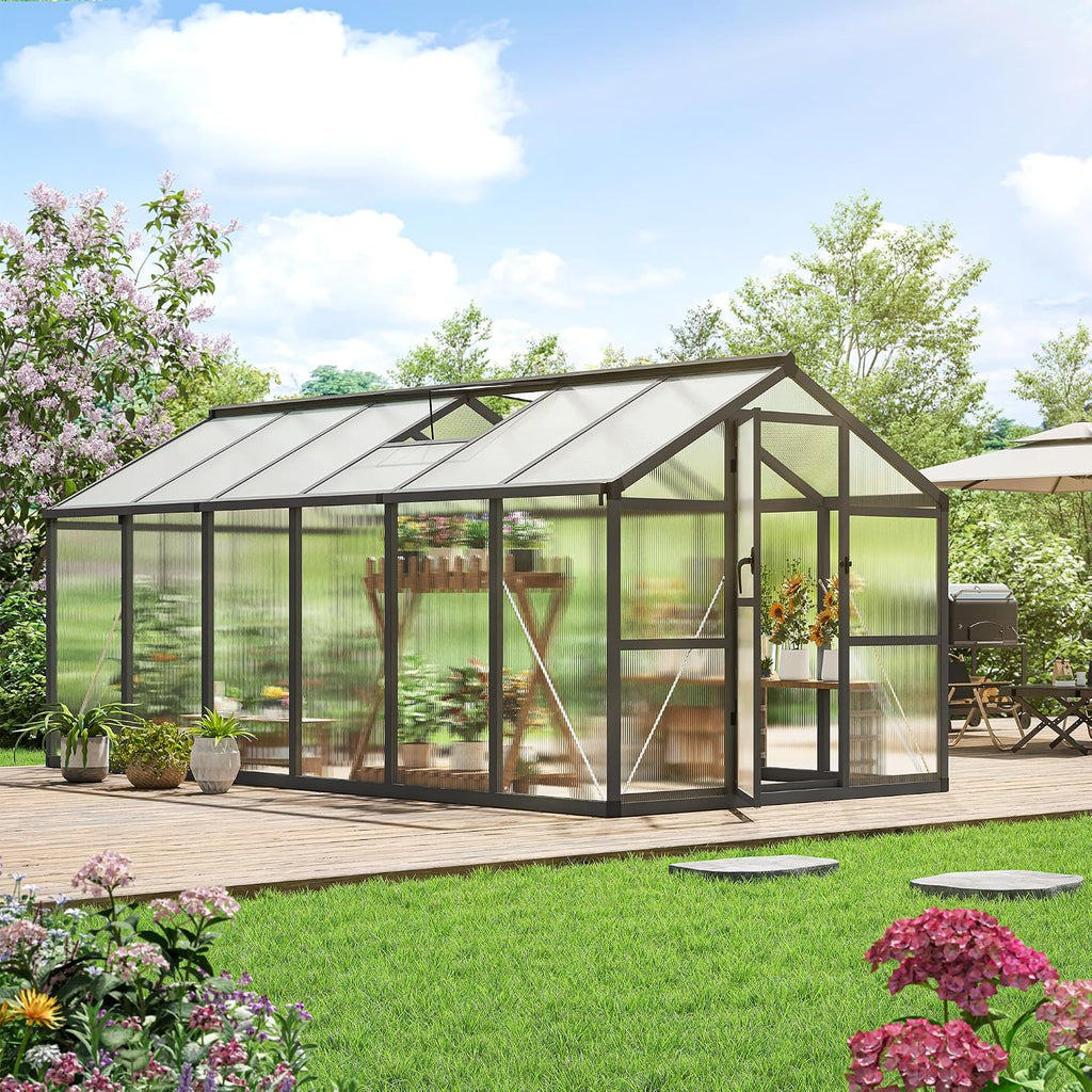 garvee 8x12ft walk-in greenhouse, heavy duty large outdoor, main product view