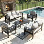 5 pieces modern aluminum patio furniture set, outdoor, main product view
