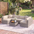 7 pieces outdoor patio furniture set - fit, main product view