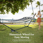 Hammock Wheel Kit for Hammock Stand, Weather Resistant Portable Universal Stand Wheel for Outdoor Use, Black