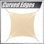 ColourTree 14' x 14' Grey Rectangle CTAPS16 Sun Shade Sail Canopy Mesh Fabric UV Block UPF50 - Commercial Heavy Duty - 190 GSM - 3 Years Warranty