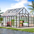 cdcasa 16x10x10 ft polycarbonate greenhouse for outdoors w/3, main product view