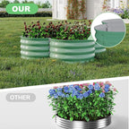Garvee 2 Pack Galvanized Raised Garden Bed, Outdoor Planter Box with Open Base for Herbs, Veggies & Flowers. Rust-Resistant Raised Garden Beds, Ground-Connected Design for Deep Root Growth