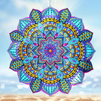 Wind Spinner Mandala Colorful Lily,12In Stainless Steel Wind Spinners Outdoor,3D Hanging Kinetic Sculptures,Yard Art Decorations,Garden Decor,Gifts for Women,Mother,Men,Father,Holidays