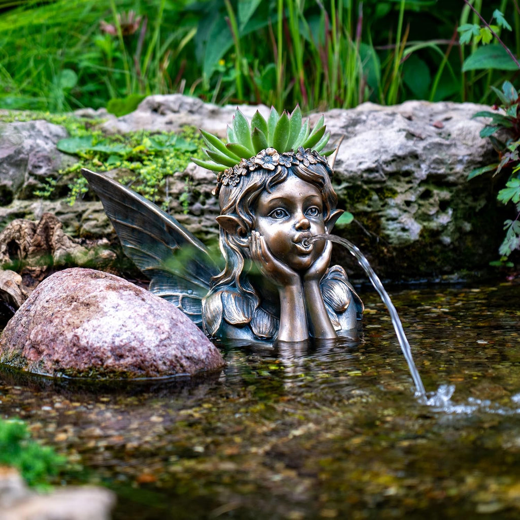Aquascape Fairy Planter Spitter Fountain for Pond and Garden, 78370