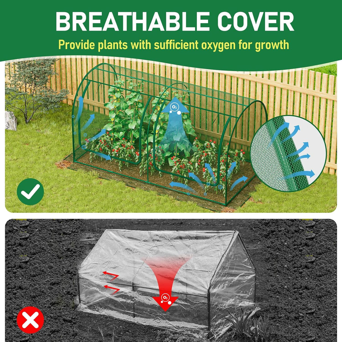 specilite 98x49x49in garden plant netting mesh cover for, close-up detail