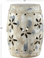 Safavieh Outdoor Collection Ilia Antiqued Cream Garden Stool