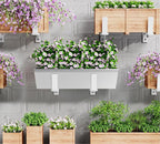 Y&M 2 Pack Adjustable Planter Brackets (6 to 12.5 in), Universal Window Box Mounting Hooks, Heavy Duty Iron Flower Box Wall Mounts for Balcony, Fences, Patio, and Garden - White