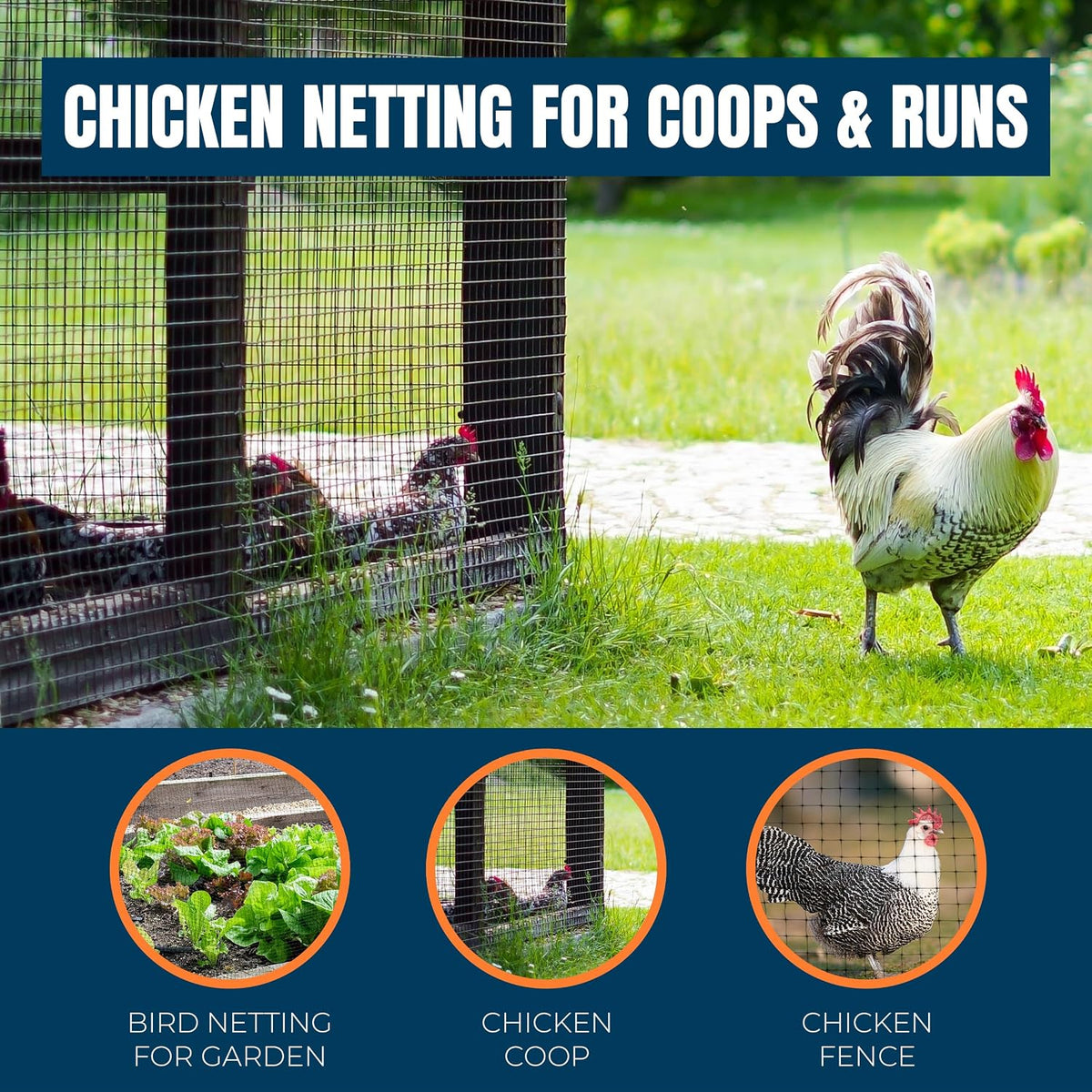 mekkapro deer fence net 7x65ft 40gsm heavy-duty mesh, side view