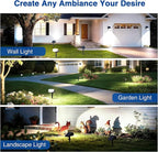 Solar Lights Outdoor Waterproof IP65, Super Bright LED with Lens, 6500K 2 Lighting Modes, Solar Powered Yard Garden Solar Spot Lights for Outside Landscape Auto On/Off -8 Pack