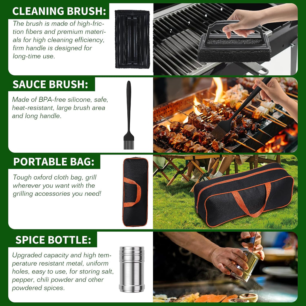 120 Pcs Griddle Accessories Kit, Perfect Hibachi Flat Top Grill Tools for Blackstone and Camp Chef, Enlarged Beefed-up Grill Spatula Gift Set with Basting Cover, Burger Press for Outdoor BBQ.