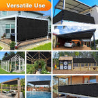 Artpuch Outdoor Pergola Shade Cover 11x14 FT Sun Shade Cloth with Grommets Black 90% UV Protection Canopy Patio Privacy Screen (Customized Available)