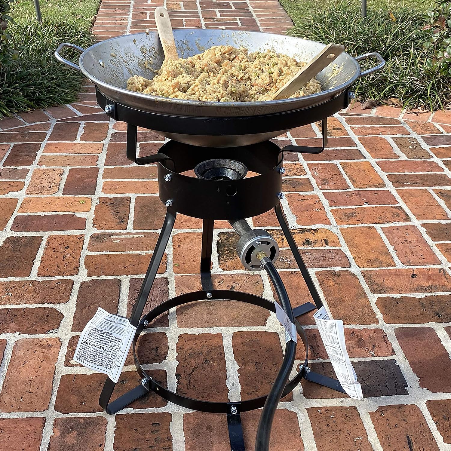 King Kooker 24WCA 24" Bolt Together Portable Outdoor Sauté Cooker w/Steel Wok, Silver, large
