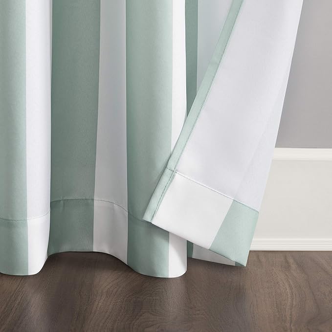 Sun Zero Valencia Cabana Stripe Indoor/Outdoor UV Protectant Energy Efficient Grommet Curtain Panel