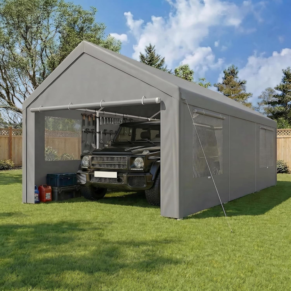tooluck carport 10'x20' heavy duty portable garage, main product view