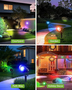 CORESLUX Christmas Smart Spot Lights Outdoor, Color Changing Warm White Landscape Lights with APP and Remote Control, Spotlight Waterproof for Garden Yard Patio Landscape, 6 Pack