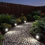 Solar Rock Lights Outdoor – 4 Pack Waterproof LED Landscape Garden Spotlights, Realistic Stone Design, Wireless Solar Powered Pathway Lights for Yard, Walkway, Patio & Lawn Decoration (Auto On/Off)