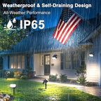 Solar Lights Outdoor Waterproof IP65, Super Bright LED with Lens, 6500K 2 Lighting Modes, Solar Powered Yard Garden Solar Spot Lights for Outside Landscape Auto On/Off -4 Pack
