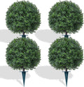 grooy artificial 4 pack boxwood topiary plant with, main product view