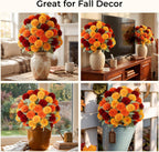 auihiay fall flowers artificial topiary balls, fake mums on a desk or shelf