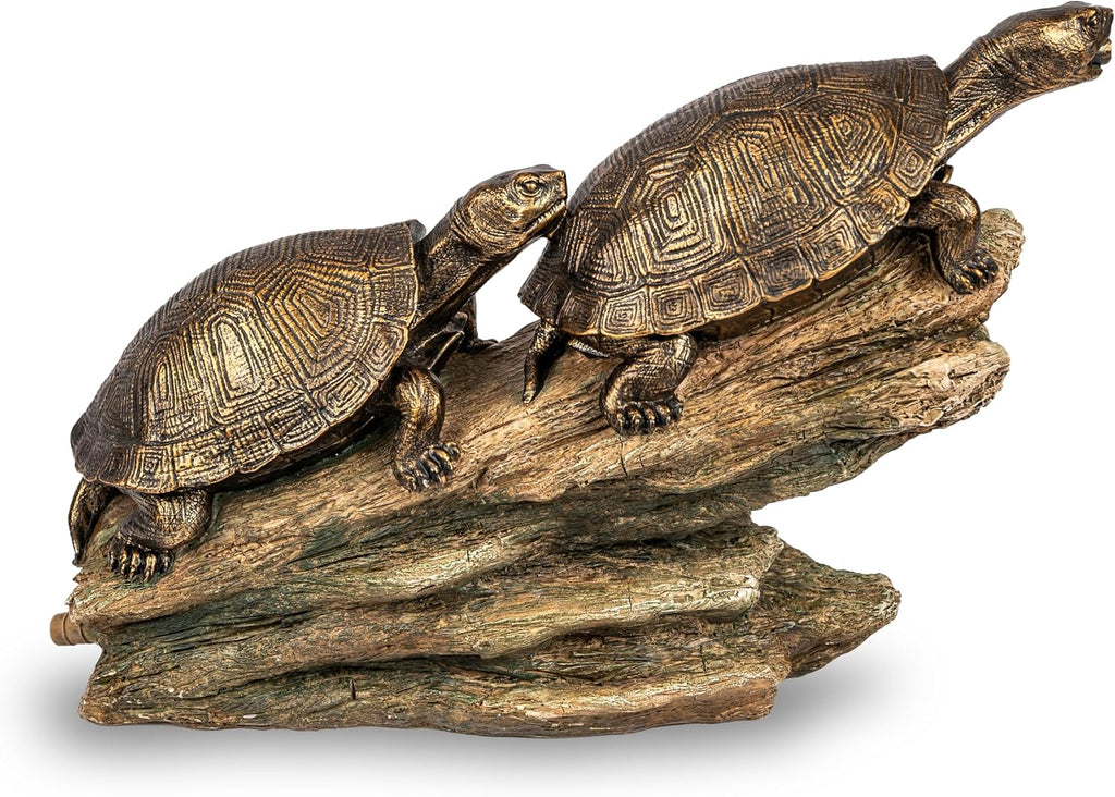 Aquascape Double Turtle On Log Spitter Fountain for Pond and Garden, 78372