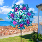 COOZZYHOUR 39" Octopus Wind Spinners for Yard and Garden Stake,Ocean Theme Outdoor Decor - Metal Windmill, Wind Sculpture Decorations for Patio,Lawn