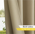 NICETOWN Patio Curtains Outdoor Waterproof 84 inch Long 2 Panels=110" Wide, Tab Top Thermal Insulated Water Resistant Outdoor Drapes Keep Privacy for Pergola/Arbor, Taupe