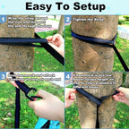 SZHLUX Camping Hammock Double & Single Portable Hammocks with 2 Tree Straps, Great for Hiking,Backpacking,Hunting,Outdoor,Beach,Camping,Dark Blue / Sky Blue
