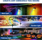Color Changing Solar Spot Lights Outdoor Waterproof IP65,9 Lighting Modes Multicolor RGB Christmas Spotlight for Porches Yard Gardens Landscape Deconrations-8 Pack