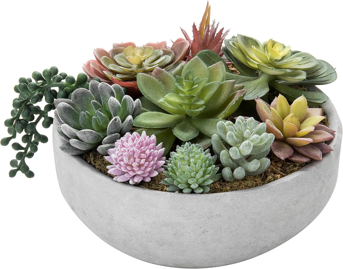 mygift 8 inch round artificial succulent plants in, main product view
