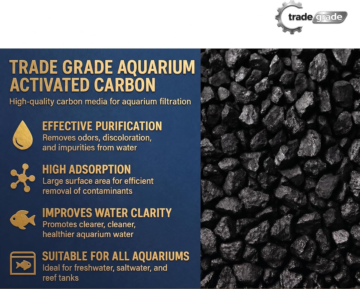 tradegrade premium activated carbon (1 gallon) granular charcoal, close-up detail