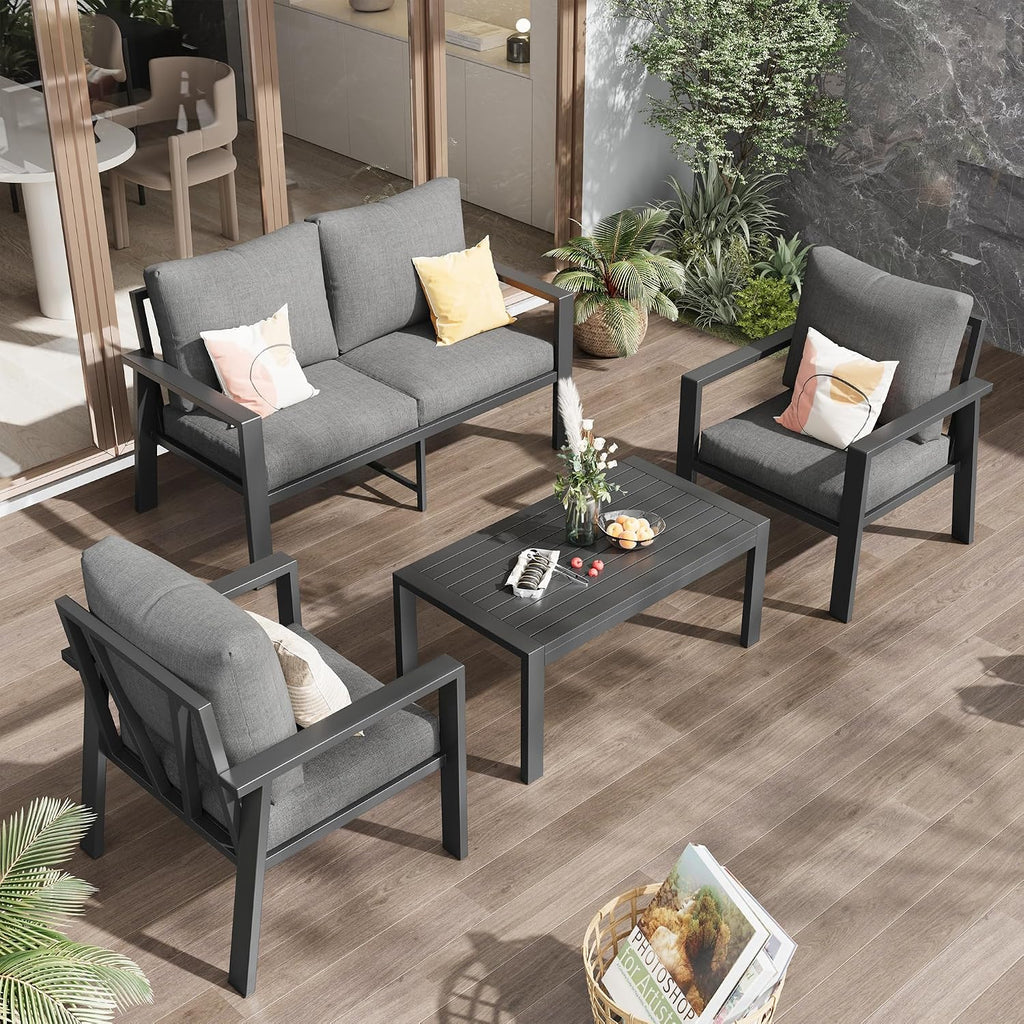aluminum outdoor patio furniture sets all-weather patio conversation, package contents