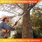 LAANPOLE 26FT Pole Saw, Telescoping Tree Trimmer with 5-20FT Extension Pole, Manual Branches Pruner for Backyard, Orange