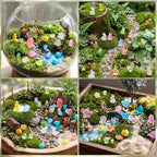 Prudiut 260Pcs Mini Resin Animals Luminous Tiny Resin Figures to Hide, Glow in Dark Animals Bulk for Micro Landscape Aquarium Decor Fairy Garden Dollhouse Accessories Party Favors