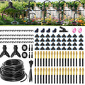 Drip Irrigation System with Brass Nozzles – 2026 Upgrade 200FT Garden Watering Kit with 36Pcs 360° Adjustable Misting Sprinklers Quick Connect Fittings for Raised Beds, Lawn, Patio