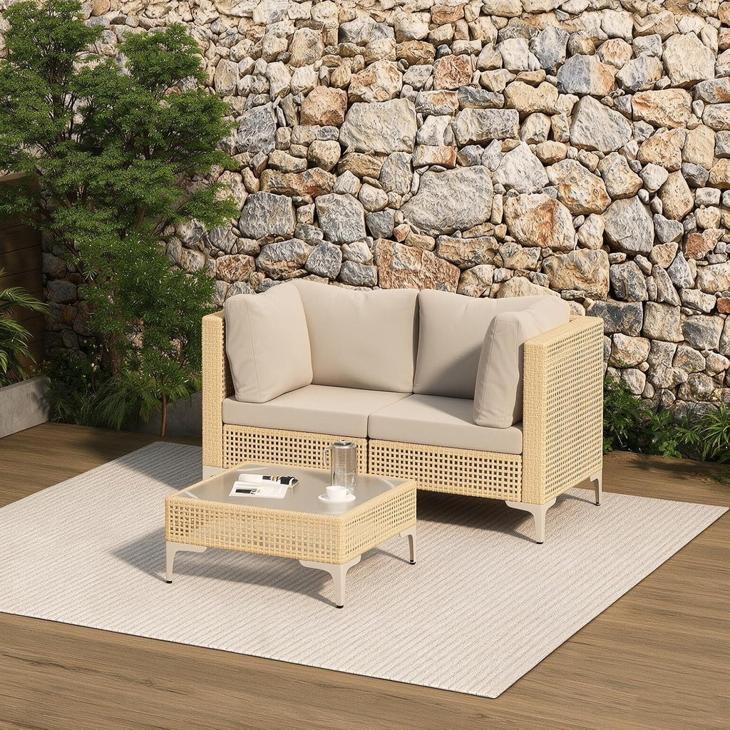 boho outdoor patio furniture set - 3 piece, main product view