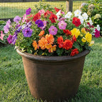 Sunnydaze 20-Inch Anjelica Large Plastic Pot for Plants - Outdoor Double-Walled Large Plastic Planter with Drillable Drainage Holes - Rust