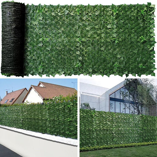 artificial ivy fence privacy screen with mesh back, main product view