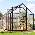 jocisland 6x12 ft walk-in polycarbonate greenhouse with 2, main product view
