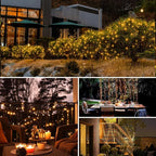 btfarm 2 Pack Solar String Lights Outdoor, 66FT 160LED Solar Fairy Lights Outside Waterproof 8 Modes, Copper Wire Solar Powered Twinkle Light for Garden Tree Christmas Wedding Party,Warm White