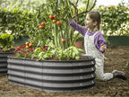 Plant & Plot Galvanized Raised Garden Beds Outdoor // 4×2×1 ft Planter Raised Beds for Gardening, Vegetables, Flowers // Large Metal Garden Box (Gray) // Patent Pending Tool-Free Assembly